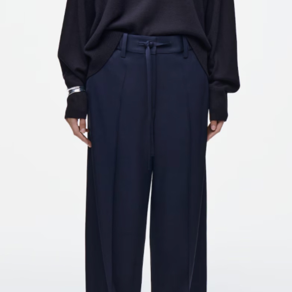 COS Dark Navy Straight-Leg Pants – US 4,  Relaxed Fit